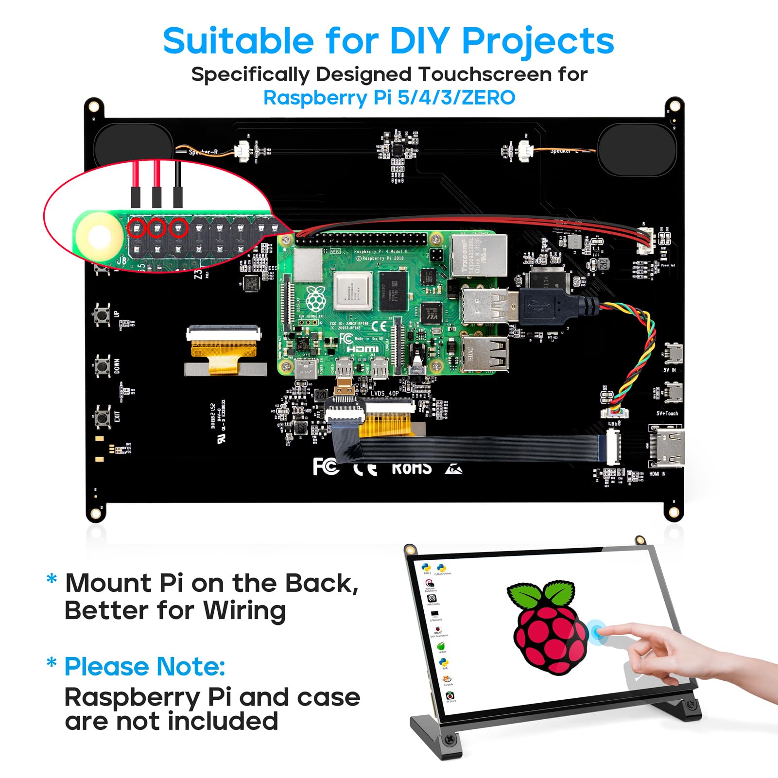 Amazon.co.jp: ROADOM Raspberry Piスクリーン 10.1インチ タッチ